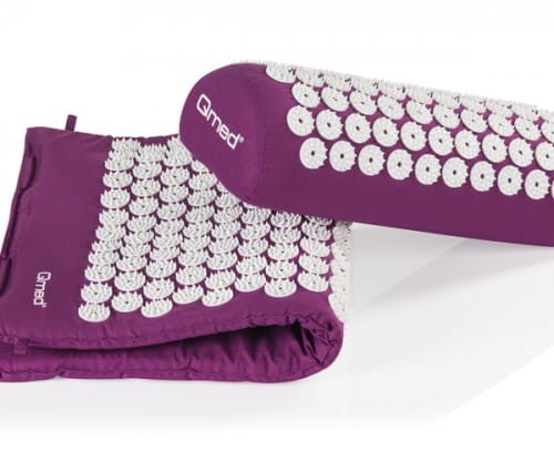 Zestaw do akupresury - mata do akupunktura z wałkiem - mata do masażu z poduszką - Acupressure mat Qmed